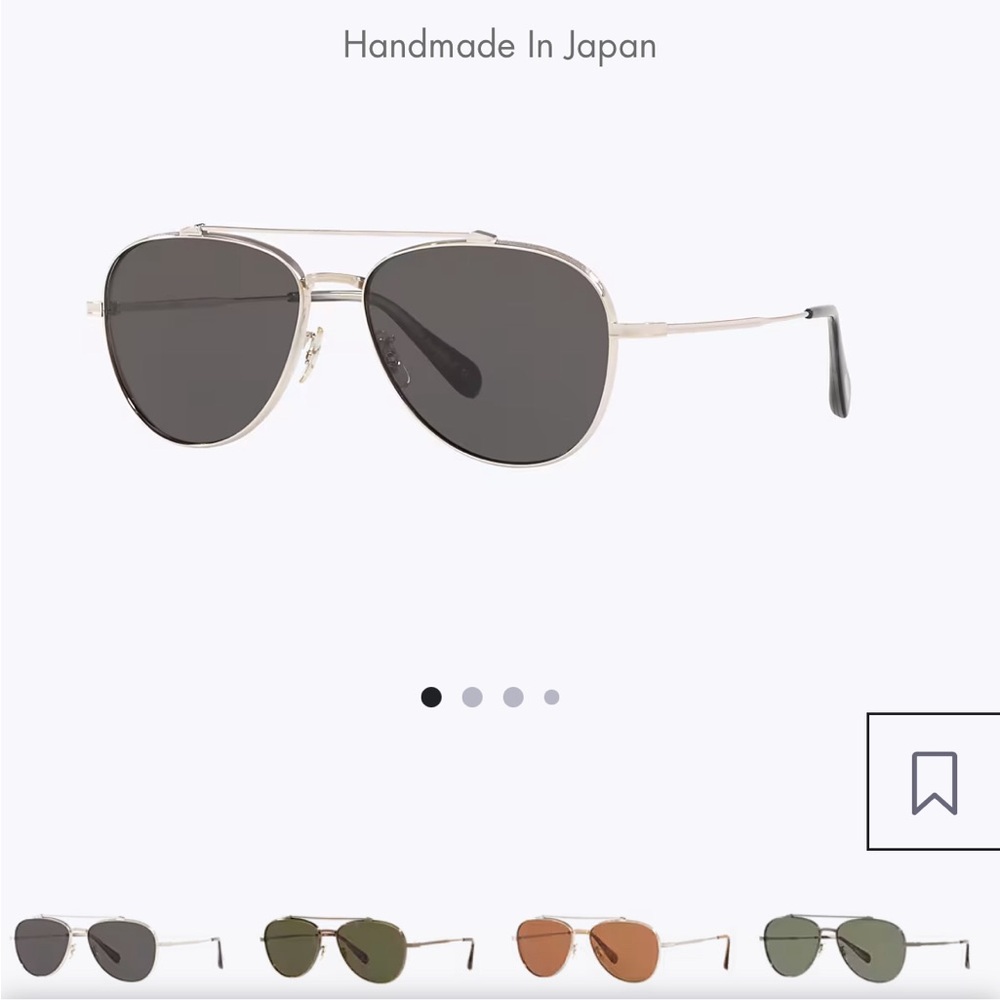 Oliver Peoples NWT Aviator Sunglasses Silver with black lenses Name- Rikson - Picture 2 of 10